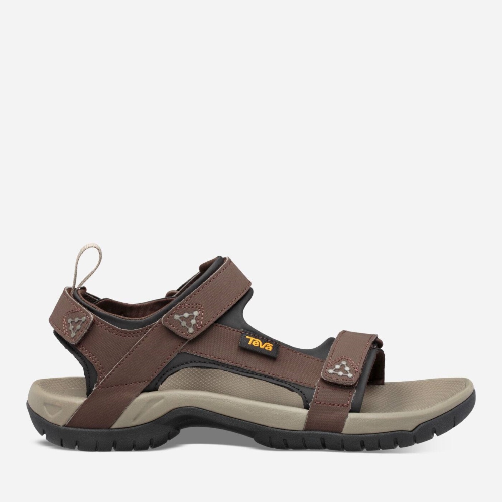 Teva Meacham - Men's Teva Hiking Sandals - Chocolate Brown | India (QTUY50641)